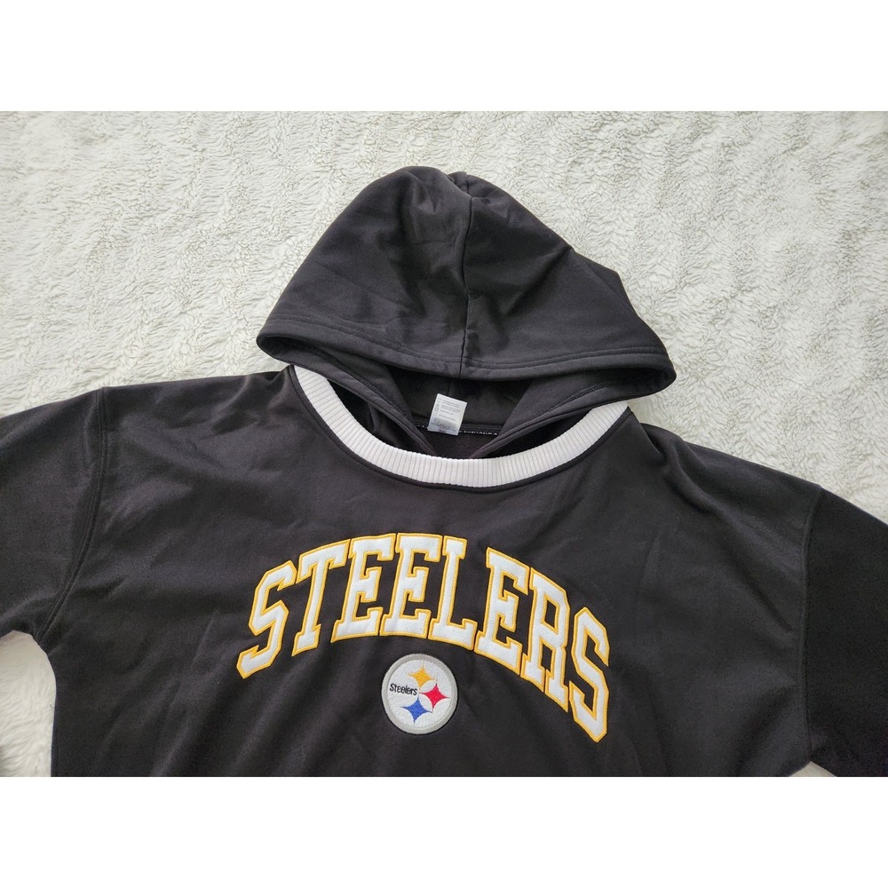 NFL Pittsburgh Steelers Hoodie Womens Large Black Gold Sleepwear Long Sleeve... - Picture 4 of 7